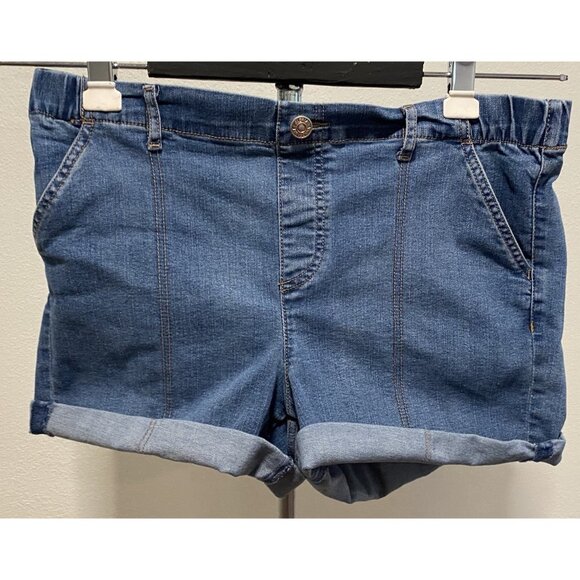 Gloria Vanderbilt Womens Size 12 Jean Short High Rise Cuffed Hem Button Pockets - Picture 1 of 11